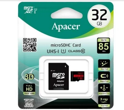 TARJETA SD 32GB microSD CON ADAPTADOR CLASE 10 85MBs
