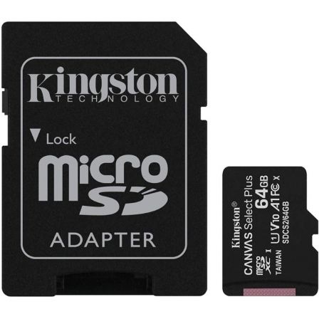 TARJETA MEMORIA 64GB MICRO SD XC CON ADAPTADOR CLASE 10 100MBs